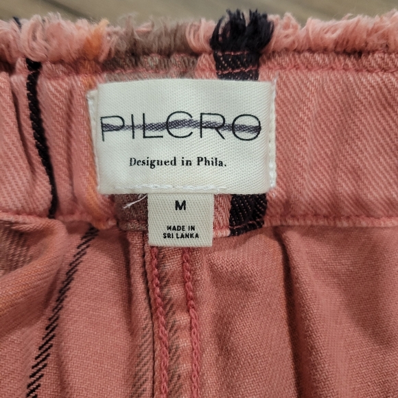 PILCRO Anthropologie Cropped PJ Wide-Leg Jeans Striped Oversized Size M - Picture 11 of 13